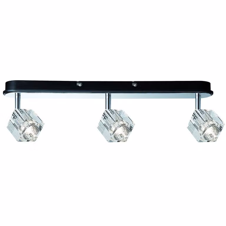 Paulmann Faretti IceCube LED, barra da 3x3W, colore cromato, 230V, metallo/vetro