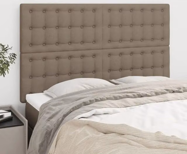 Testiera per letto decorativa Design Mania in tessuto beige L: 144 cm, P: 5 cm, H: 118-128 cm