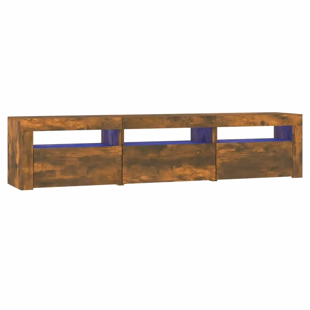 Mobile Porta TV Moderno vidaXL in Rovere Fumo con Luci LED Integrate L: 180 cm, P: 35 cm, H: 40 cm – 2