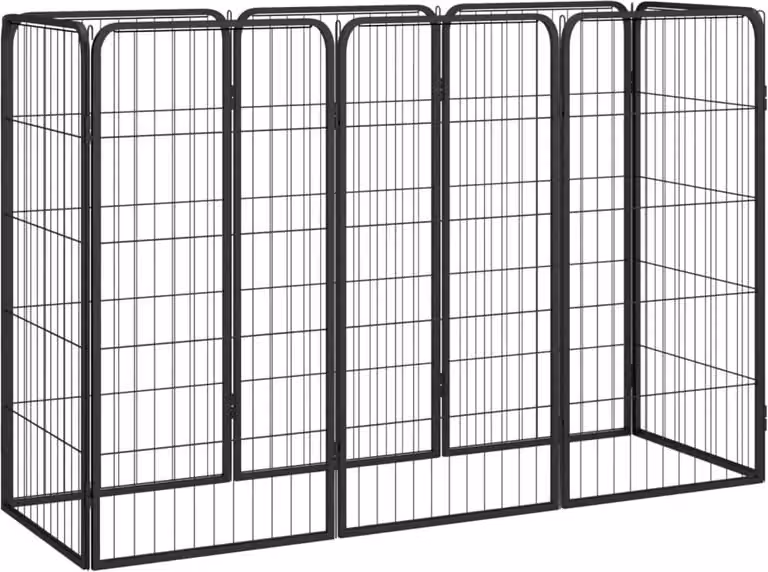 The Living Store Box per cani 8 pezzi nero 50x100 cm in acciaio verniciato a polvere