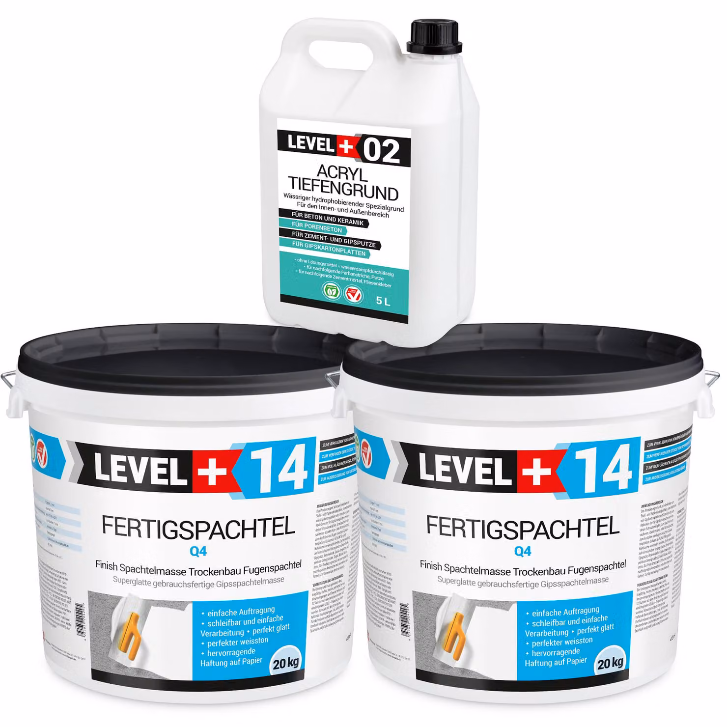 Stucco 40 kg Stucco per giunti finito + primer acrilico a penetrazione profonda 5L SET602
