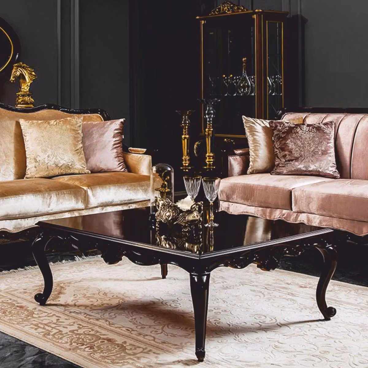Casa Padrino tavolino barocco marrone scuro 124 cm - Mobili barocchi