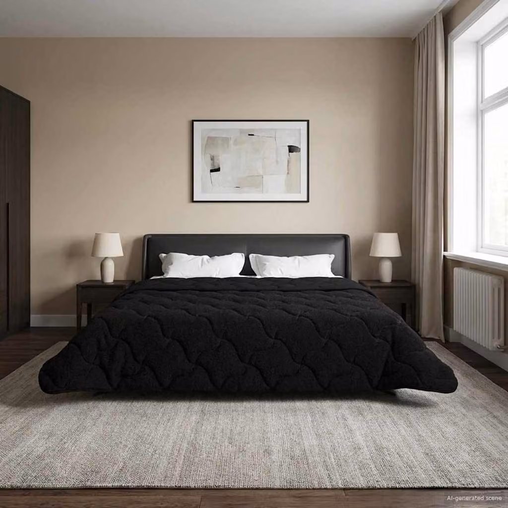 vidaXL Piumone Invernale in Microfibra Traspirabile e Reversibile, Nero, 200 x 200 cm