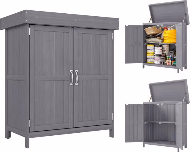 Casetta da Giardino Minimal in Legno Grigio L: 74 cm, P: 43 cm, H: 88 cm
