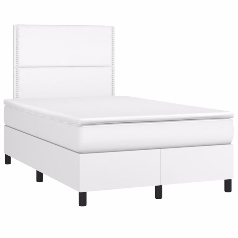 Maison Exclusive - Letto boxspring con materasso e LED bianco 120x190 cm in ecopelle