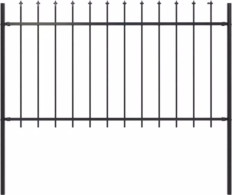 Recinzione da Giardino Woerden con Punta a Lancia in Acciaio 181x100 cm Nero