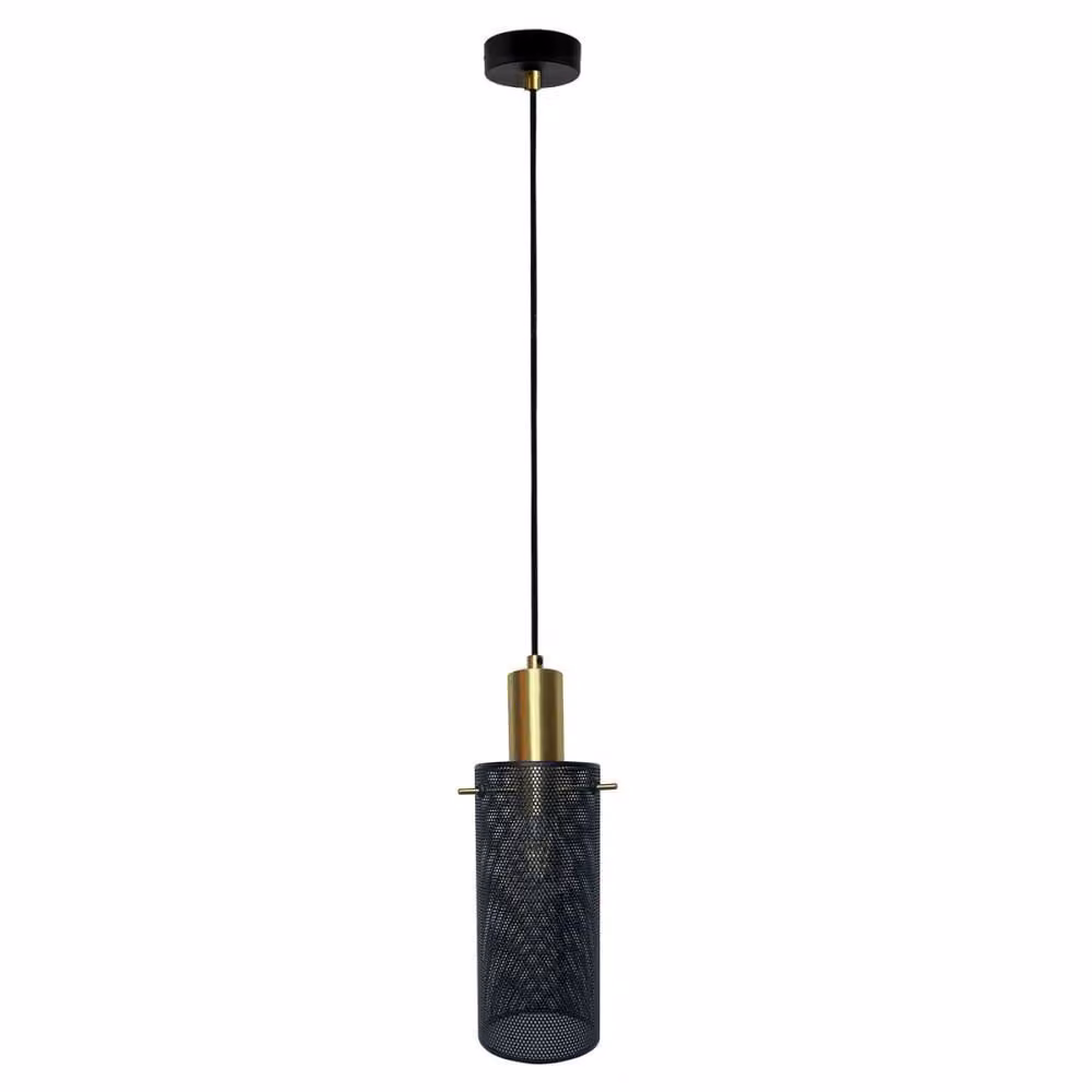 Lampada a sospensione Tirana nero-oro 1xE27x40W in metallo, dimensioni: 155x10x10 cm, IP20, Light Prestige