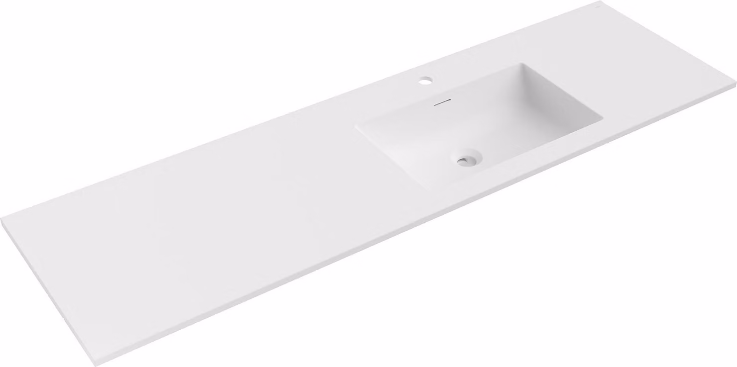Mexen Otis lavandino incassato nel piano destro 161 x 46,5 cm, bianco opaco - 25181601P