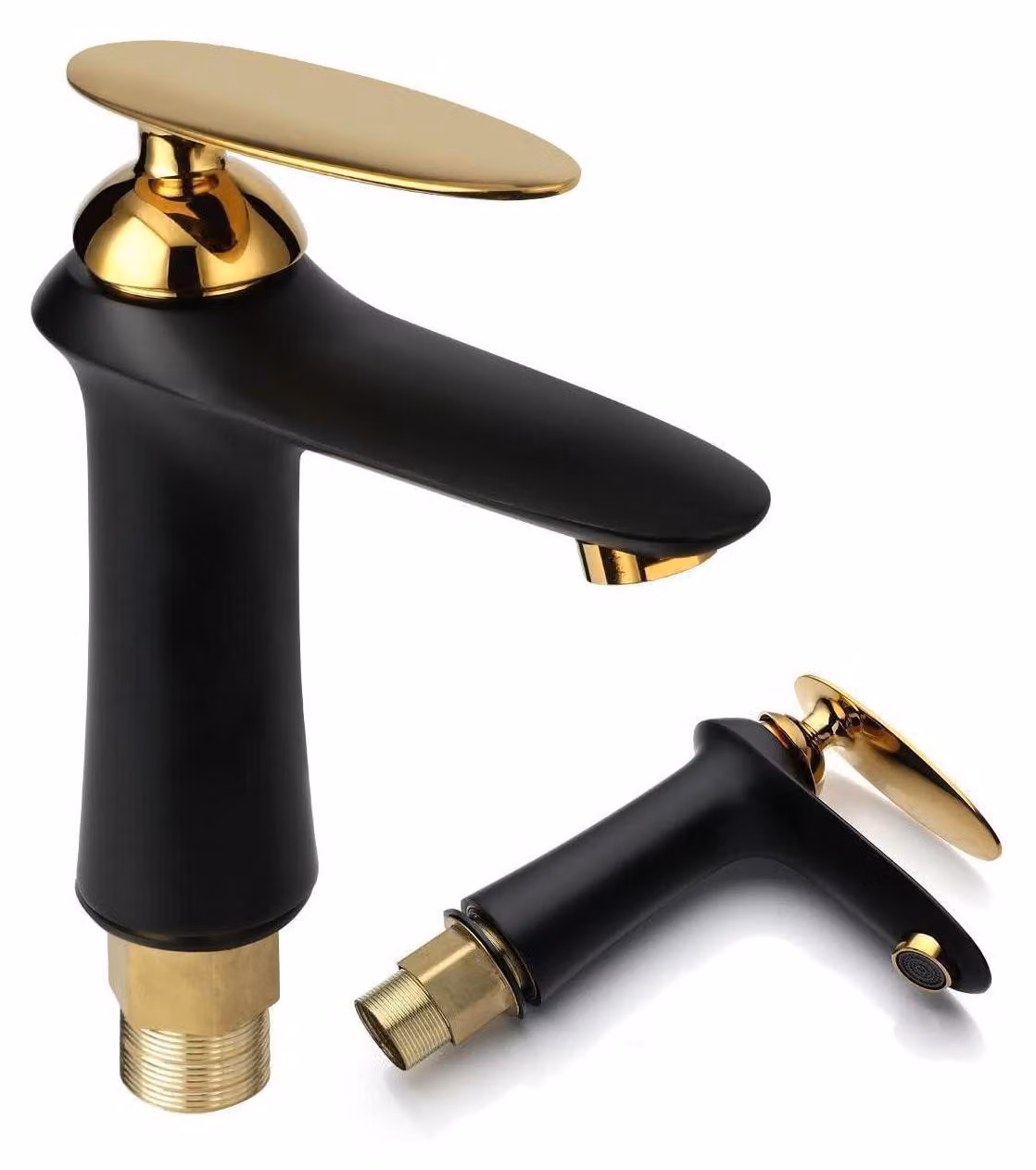 Miscelatore monocomando vintage nero in ottone, resistente all'alta pressione