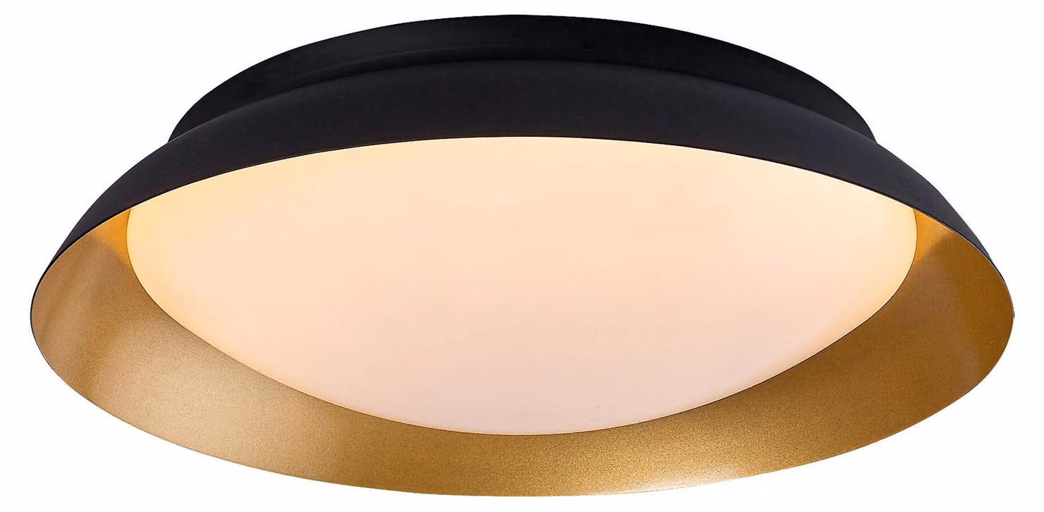 Rabalux Plafoniera LED nera e oro Hafsa 300mm 20W 71188