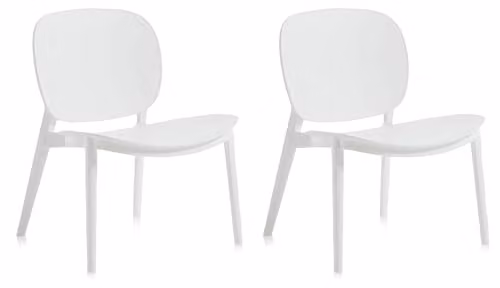 Giordanoshop Set 2 Sedie 58x48,5x71 cm in Polipropilene Bianco