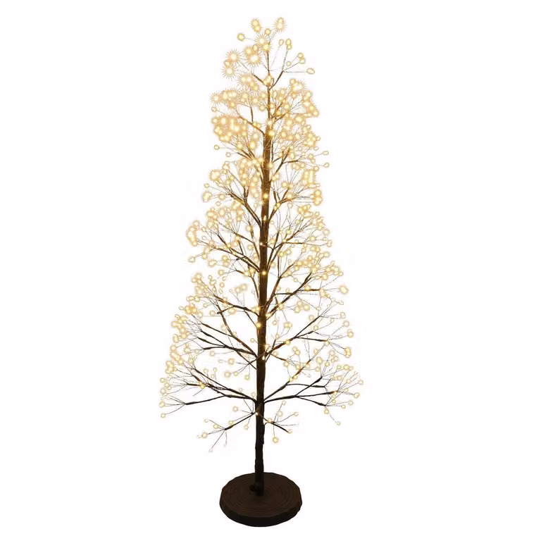 Albero di Natale a LED - H 100 cm - nero - plastica - con illuminazione a LED