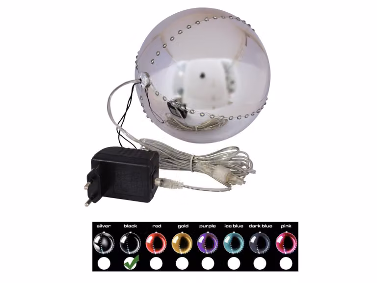 EUROPALMS LED Palla di neve 15 cm, nero (83501244)