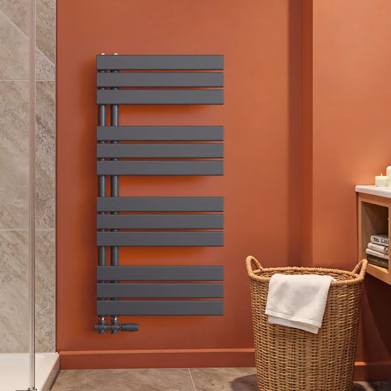 S'AFIELINA 1041x500mm Radiatore da bagno Radiatore per asciugamani Radiatore a pannello piatto per bagno Attacco laterale antracite 529 Watt