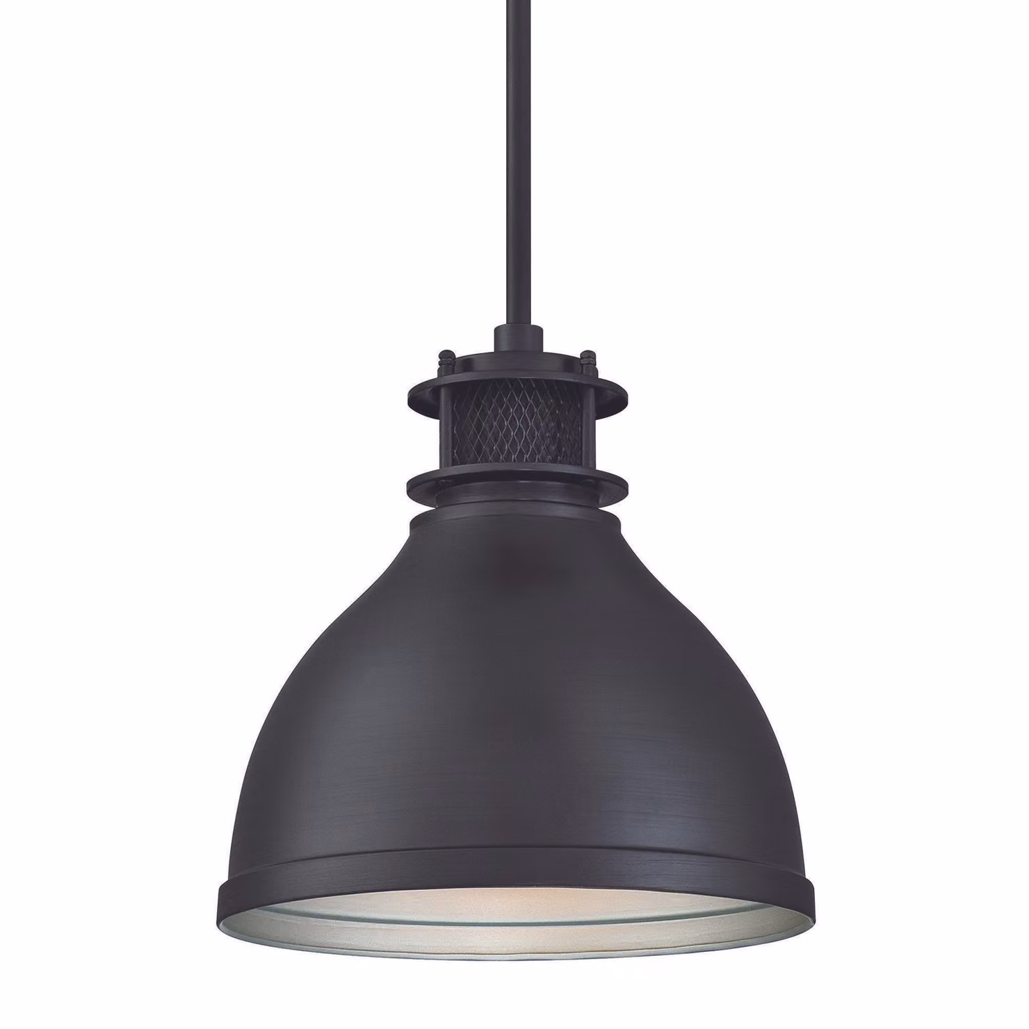 Lampada a sospensione industriale vintage in metallo gun metal con 1 sorgente luminosa