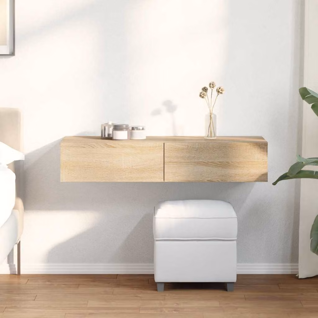 Scaffale a Parete con Cassetti vidaXL in Legno Marrone L: 100 cm, P: 36 cm, H: 19 cm
