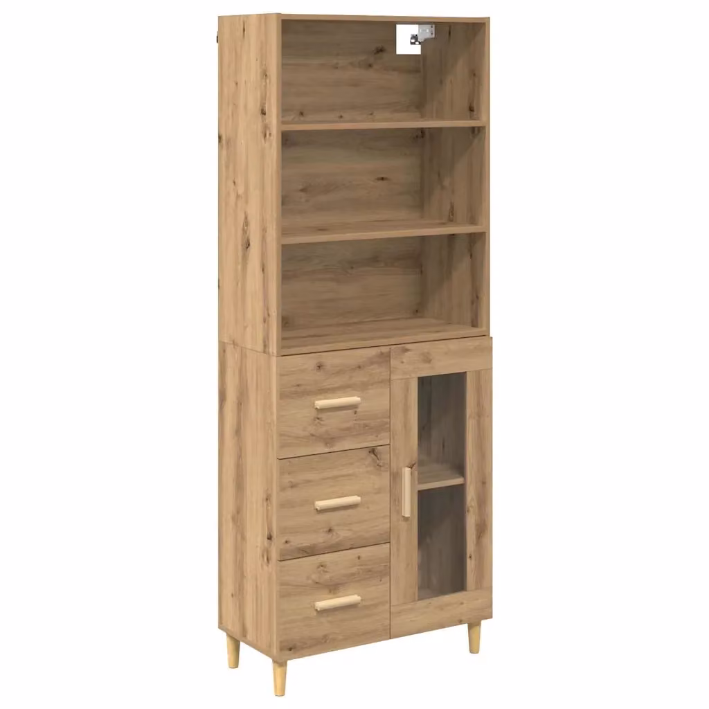 Credenza moderna in legno color rovere vidaXL L: 69,5 cm, P: 34 cm, H: 180 cm – 2