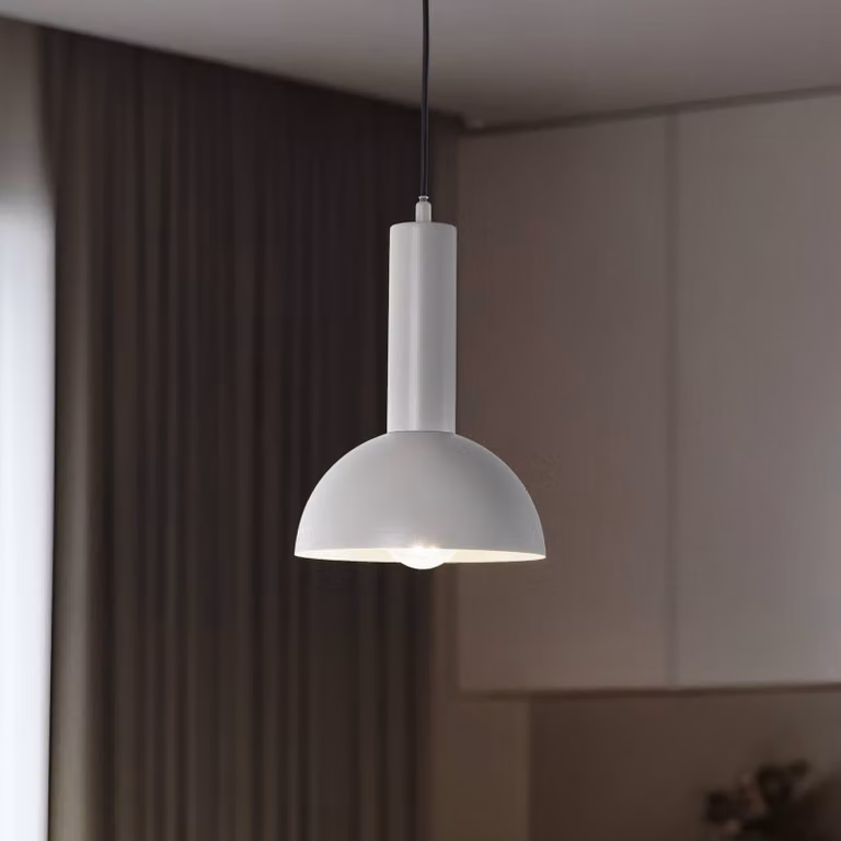 Lampada a sospensione Vitrum cupola SIGMA, dimmerabile, Alluminio / Grigio / Zincato, Soggiorno / Sala da pranzo, Metallo, Moderno, Lampada a sospensione