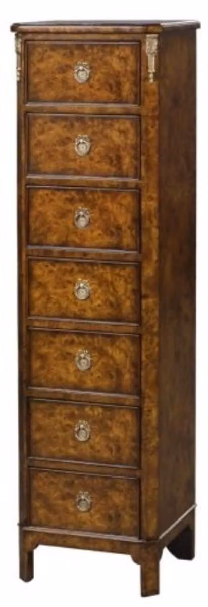 Casa Padrino cassettiera liberty con 7 cassetti marrone 35 x 30 x h. 127 cm - qualità lusso