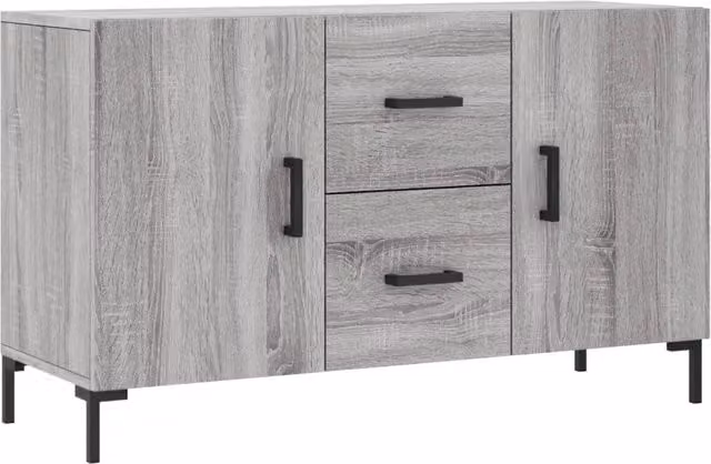 Credenza moderna in legno multistrato e metallo Grigio Sonoma per sala da pranzo L: 100 cm, P: 36 cm, H: 60 cm – 1