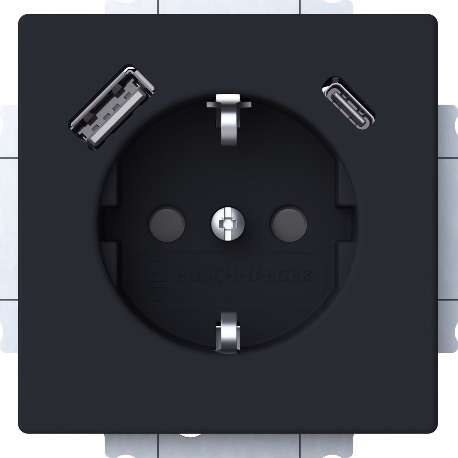Busch-Jaeger 20 EUCB2USBAC-885 Presa di corrente con caricatore USB tipo A + C Future Linear nero/opaco