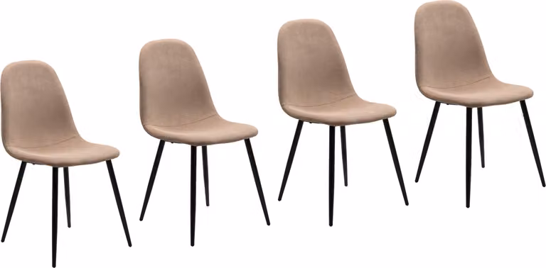 Sedia da pranzo "Lenja" Set 4x sedia imbottita in corda marrone, struttura in metallo fino a 120 kg