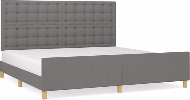 Letto matrimoniale | Letto per adulti | Giroletto senza Materasso Grigio Scuro 200x200 cm Tessuto