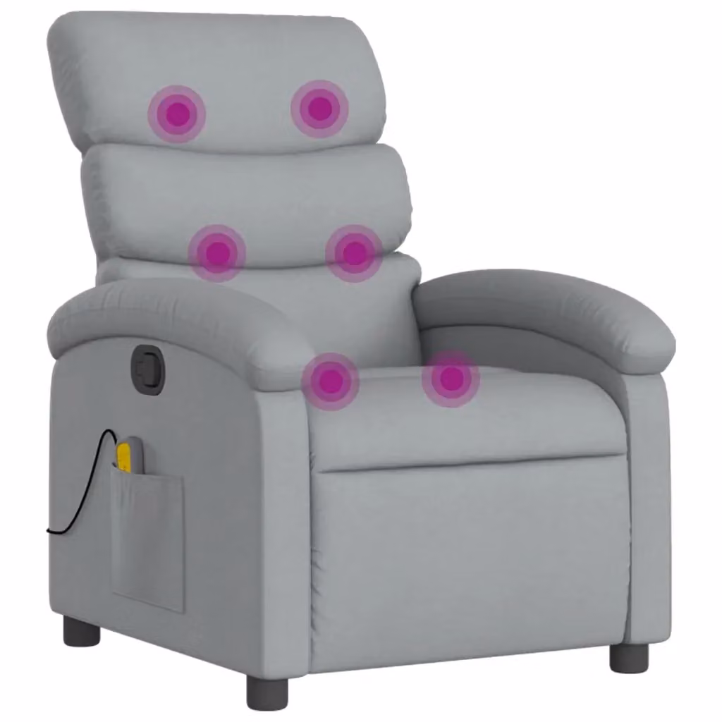 Poltrona reclinabile relax vidaXL in tessuto grigio con struttura in legno e metallo – 2