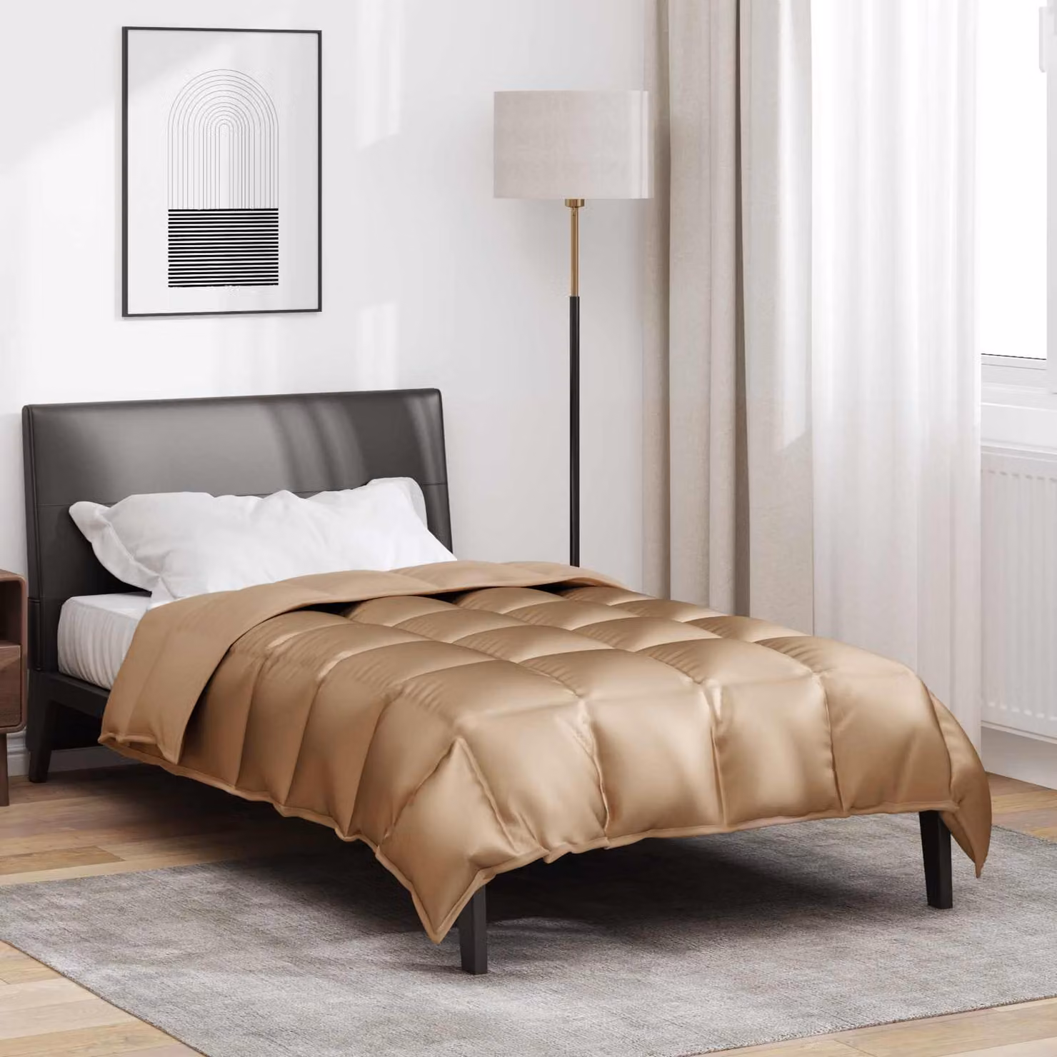 vidaXL Piumone Invernale in Microfibra Oro L/P/H: 135 x 220 cm