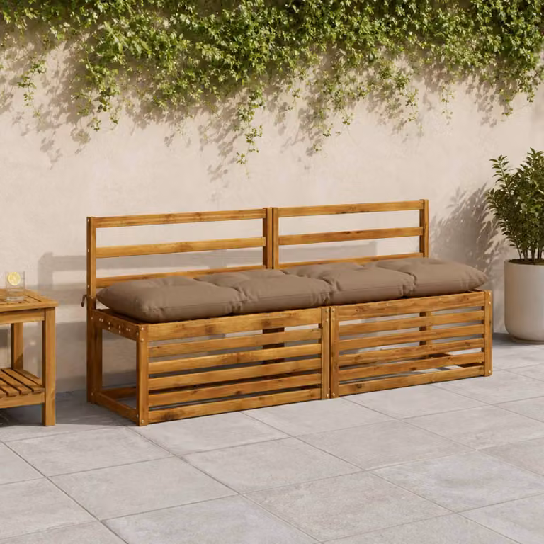 vidaXL Cuscino per panchina VIANEN 100% Poliestere Tortora