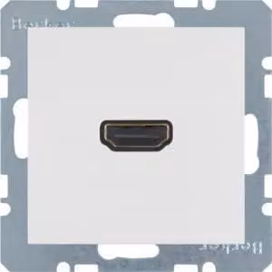 Berker 3315431909 Presa High Definition con connettore a 90°, bianco polo opaco, Berker S.1/B.3/B
