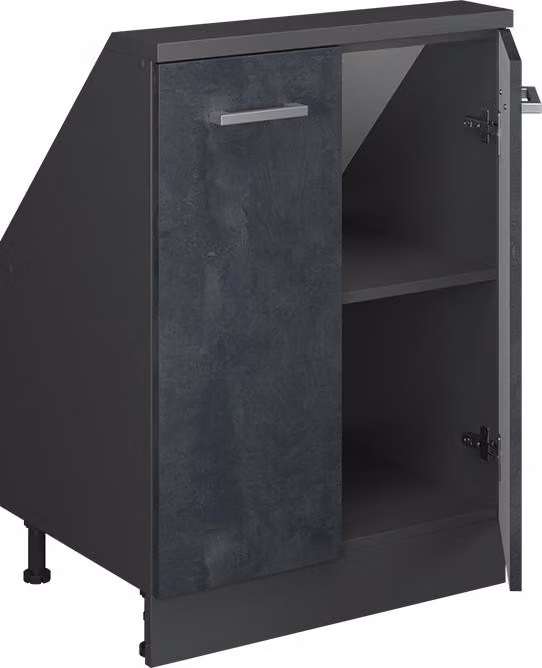Mobile cucina sottotetto Vicco R-Line Calce nera 60 cm con 2 porte, Model 58255