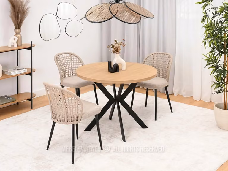 Tavolo allungabile di design 100(180)x100 ANCEL - rovere pietra / nero
