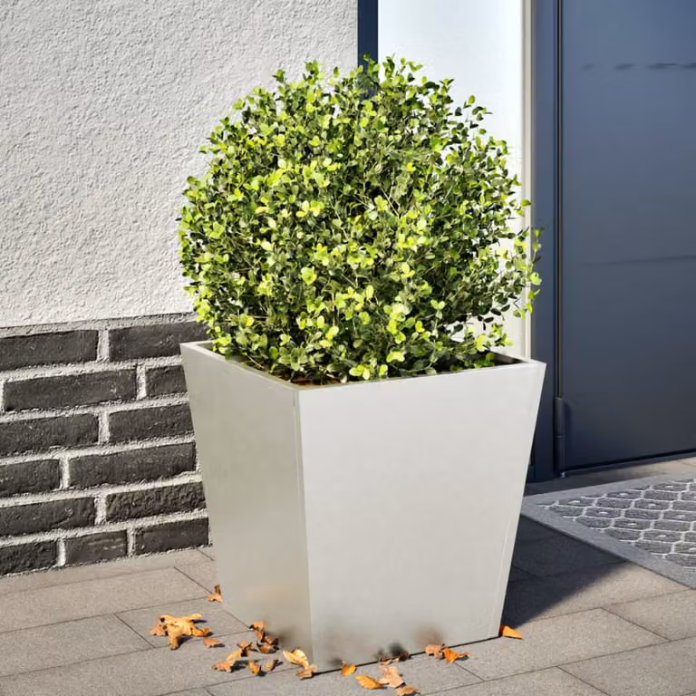 vidaXL Fioriera da Giardino in Acciaio Inox Argento L/P/H: 40 x 40 x 40 cm