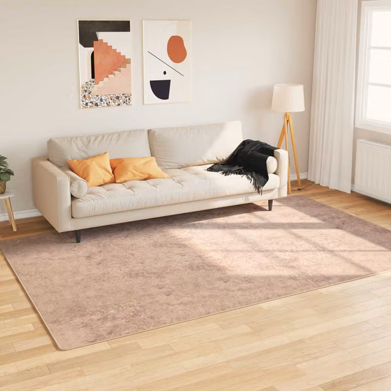 Tappeto Runner MARSA vidaXL colore Sabbia, L 150 cm x P 230 cm, in Poliestere e PVC antiscivolo e lavabile