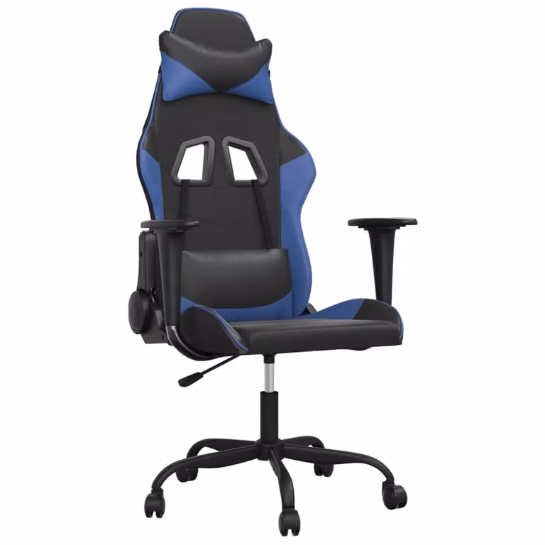 Sedia da Gaming Nera e Blu in Pelle finta
