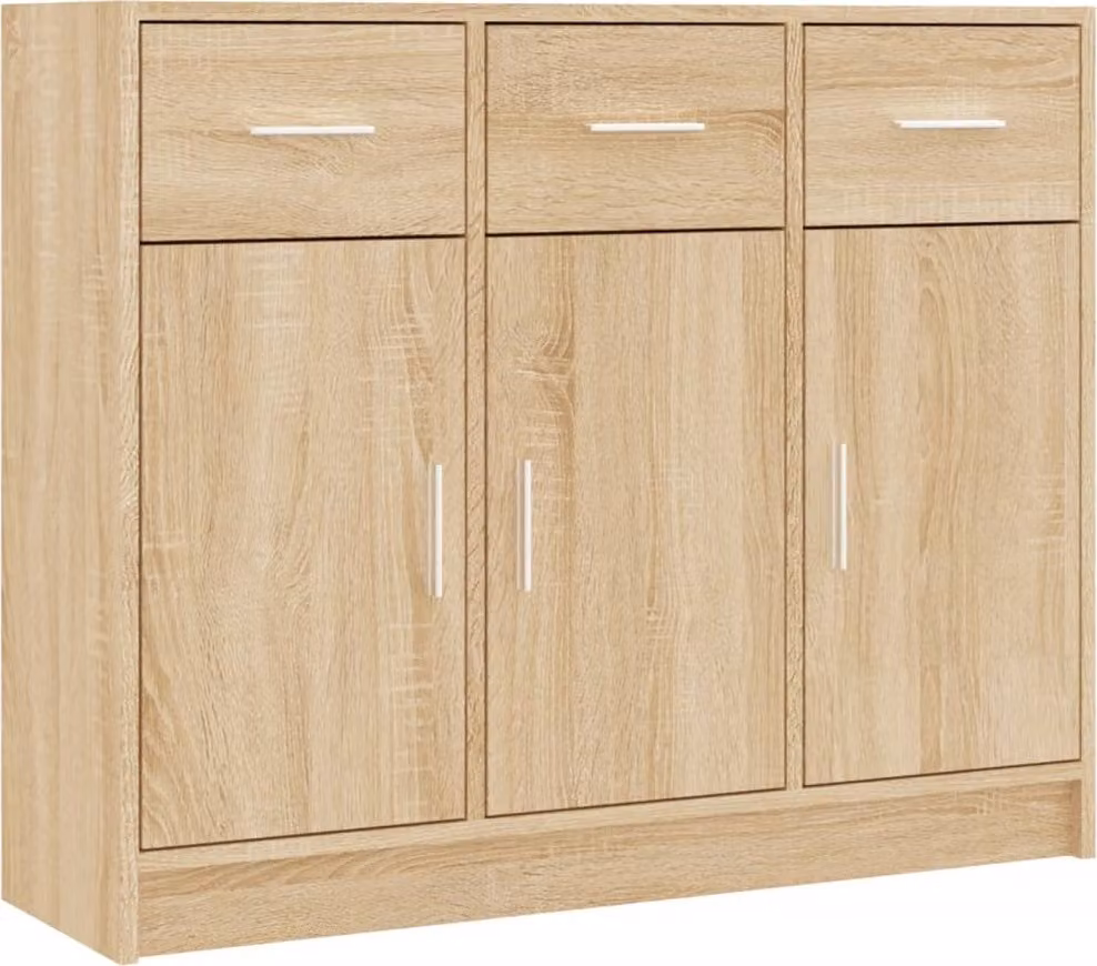 Credenza Rovere Sonoma 91x28x75 cm in Legno Multistrato