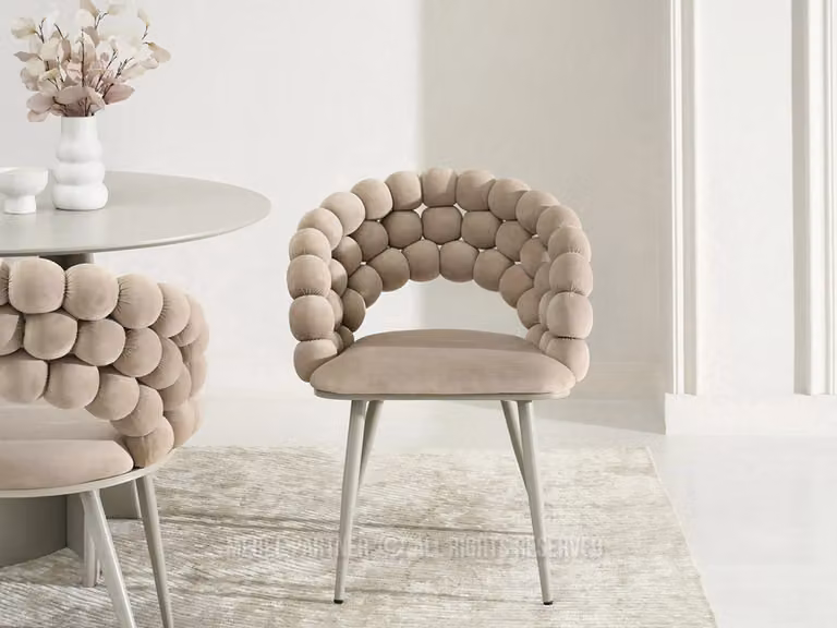 Sedia da pranzo design NAHIDA - beige / grigio