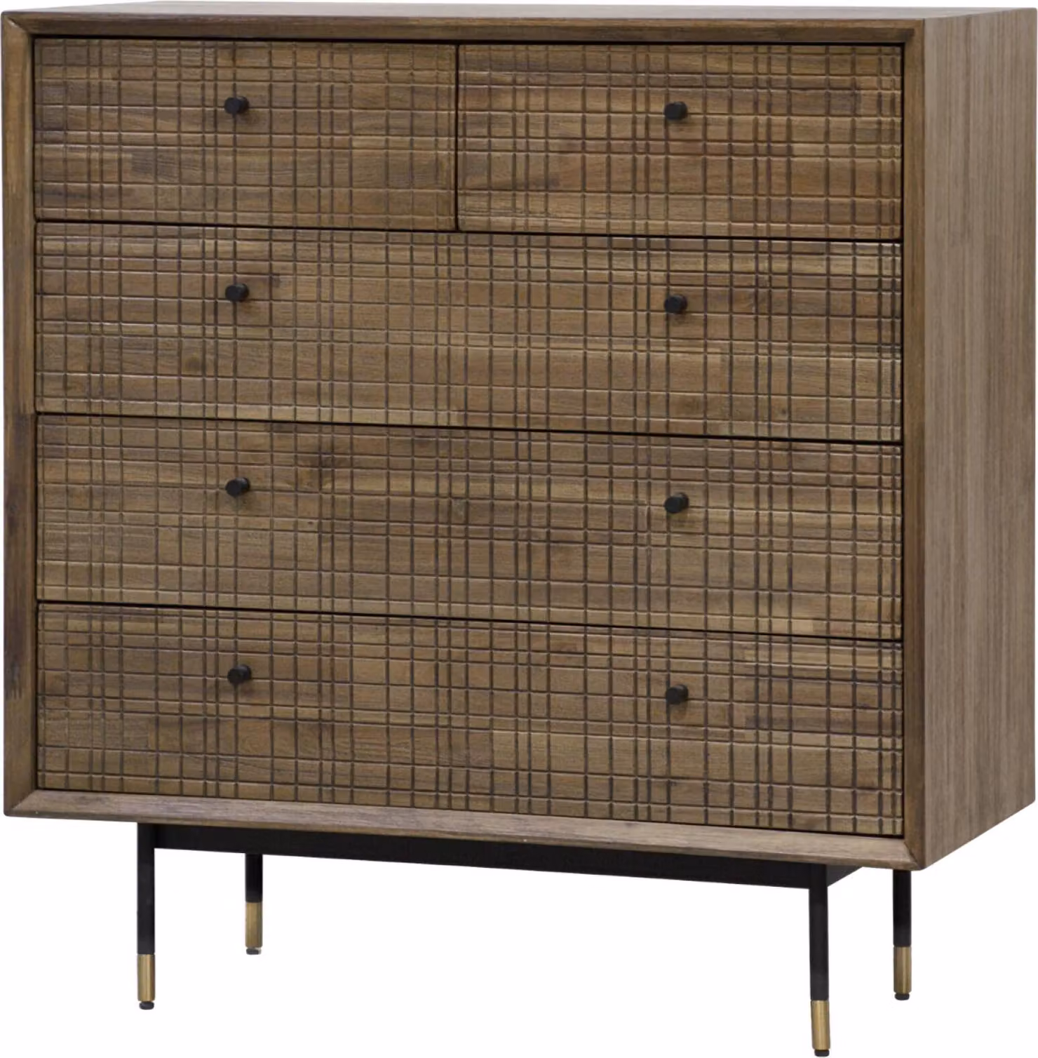 FURNLUX Cassettiera Labirinto Marrone E Oro E Nero 100cm / Colore principale: Marrone / Dimensioni: 100 x 105 x 45 cm