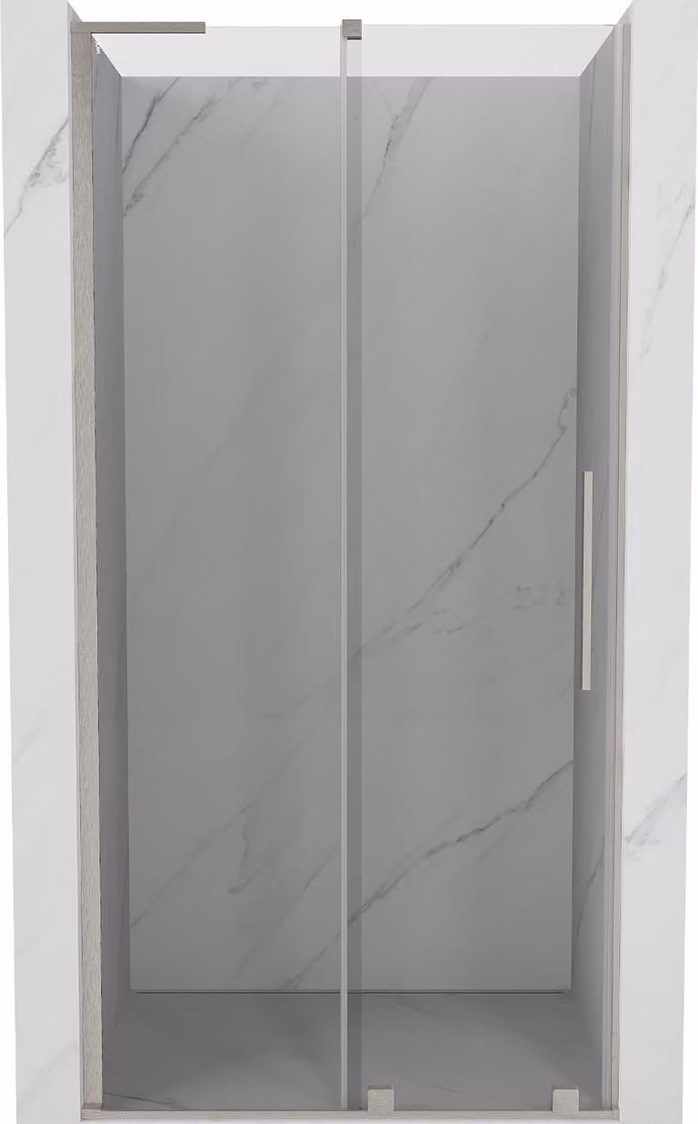 Mexen Velar L porte doccia scorrevoli 90 cm, trasparente, nichel spazzolato - 871-090-003-01-97