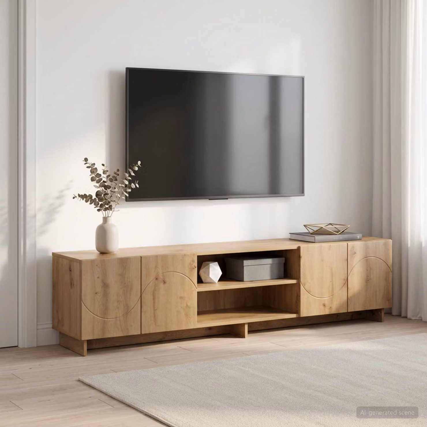 vidaXL Mobile Supporto TV Moderno in Legno Rovere Marrone L: 180 cm, P: 40 cm, H: 34,5 cm