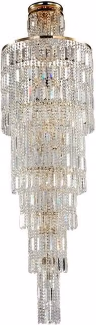 Lampadario a sospensione Niagara Maytoni in cristallo e metallo oro con 16 luci DIA003-PT50-G