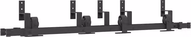 Kit di Binari per Porte Scorrevoli in Acciaio Inox Nero Opaco CFW1988283 Lunghezza: 152,5 cm