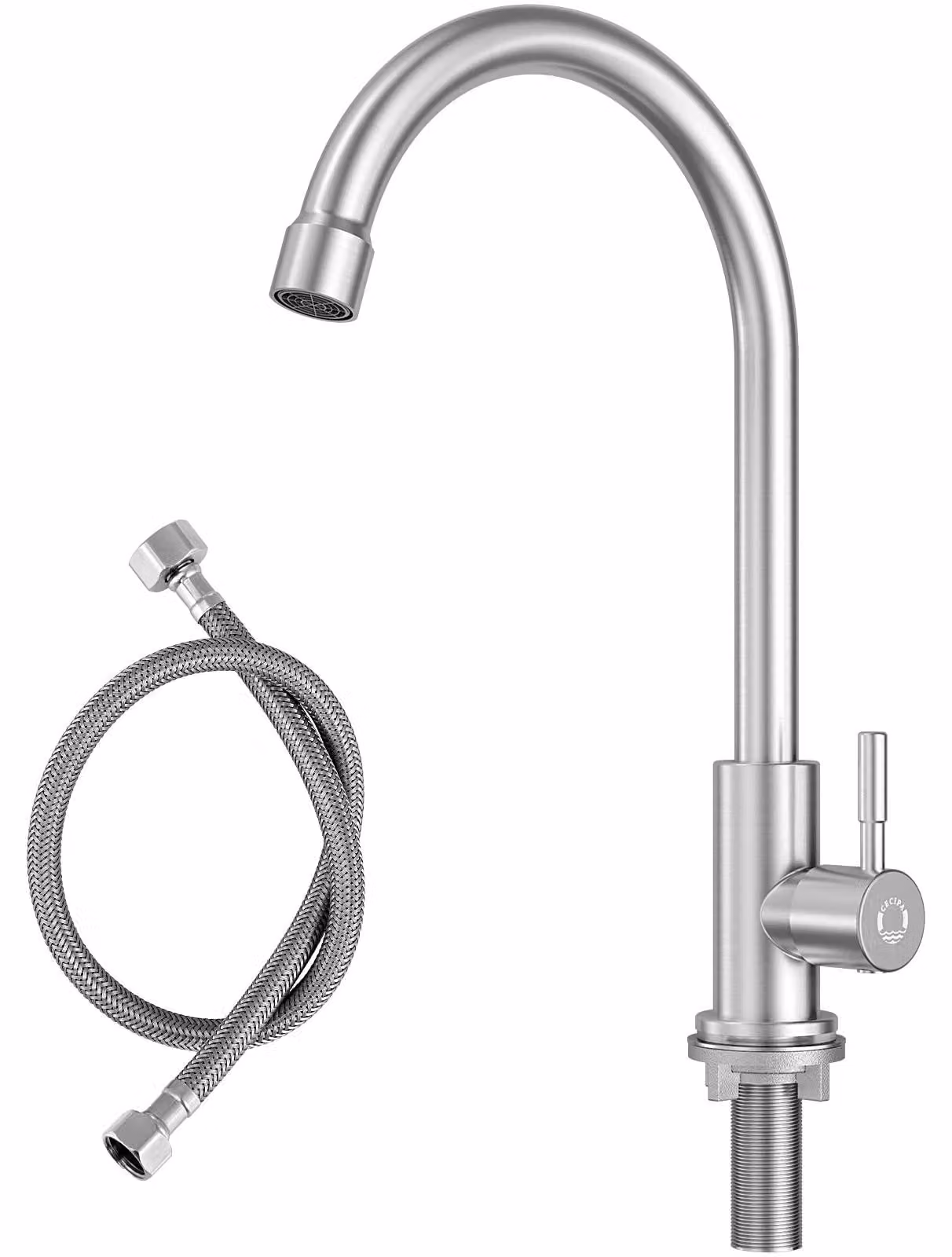Rubinetto per acqua fredda, 60 cm, in acciaio inossidabile, per cucina