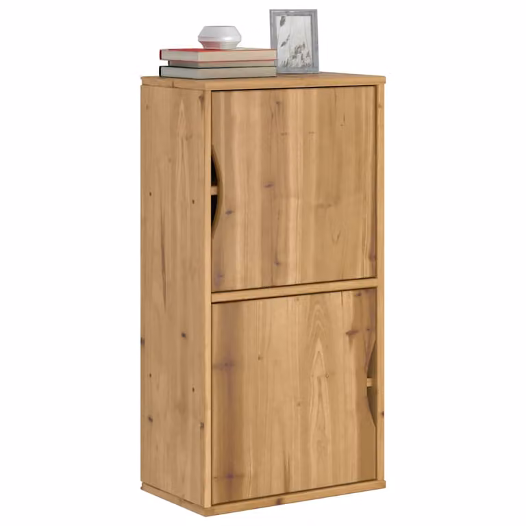 Armadietto Laterale vidaXL ODDA in Legno Massello di Pino, Marrone, L 40 cm, P 24 cm, H 79 cm