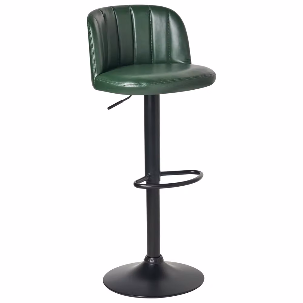 Set di 2 sgabelli Beliani in ecopelle verde scuro stile retrò con rotazione a 360 gradi – 2