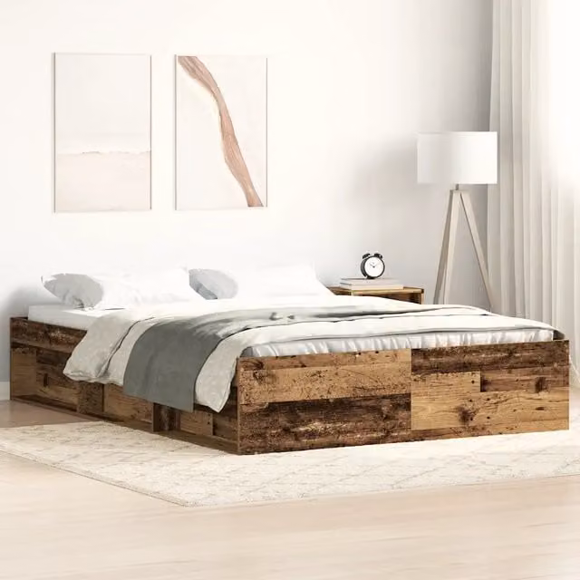 Struttura Letto Design Mania in Legno di Pino Rustico Marrone L/P/H: 120 x 200 x 35 cm