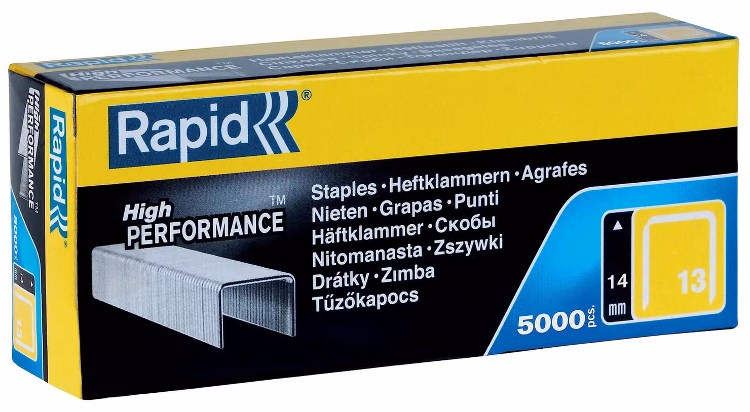 Graffette rapide, tipo 13, lunghezza 14 mm, confezione grande da 5.000 pezzi, filo sottile