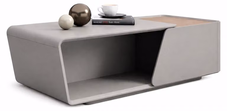 Tavolino da caffè moderno dal design minimalista con dettagli in legno
