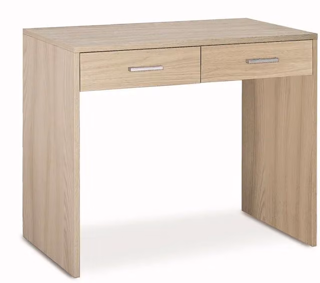 Scrivania moderna SARMOG con 2 cassetti in color beige, L: 91 cm, P: 55 cm, H: 76 cm